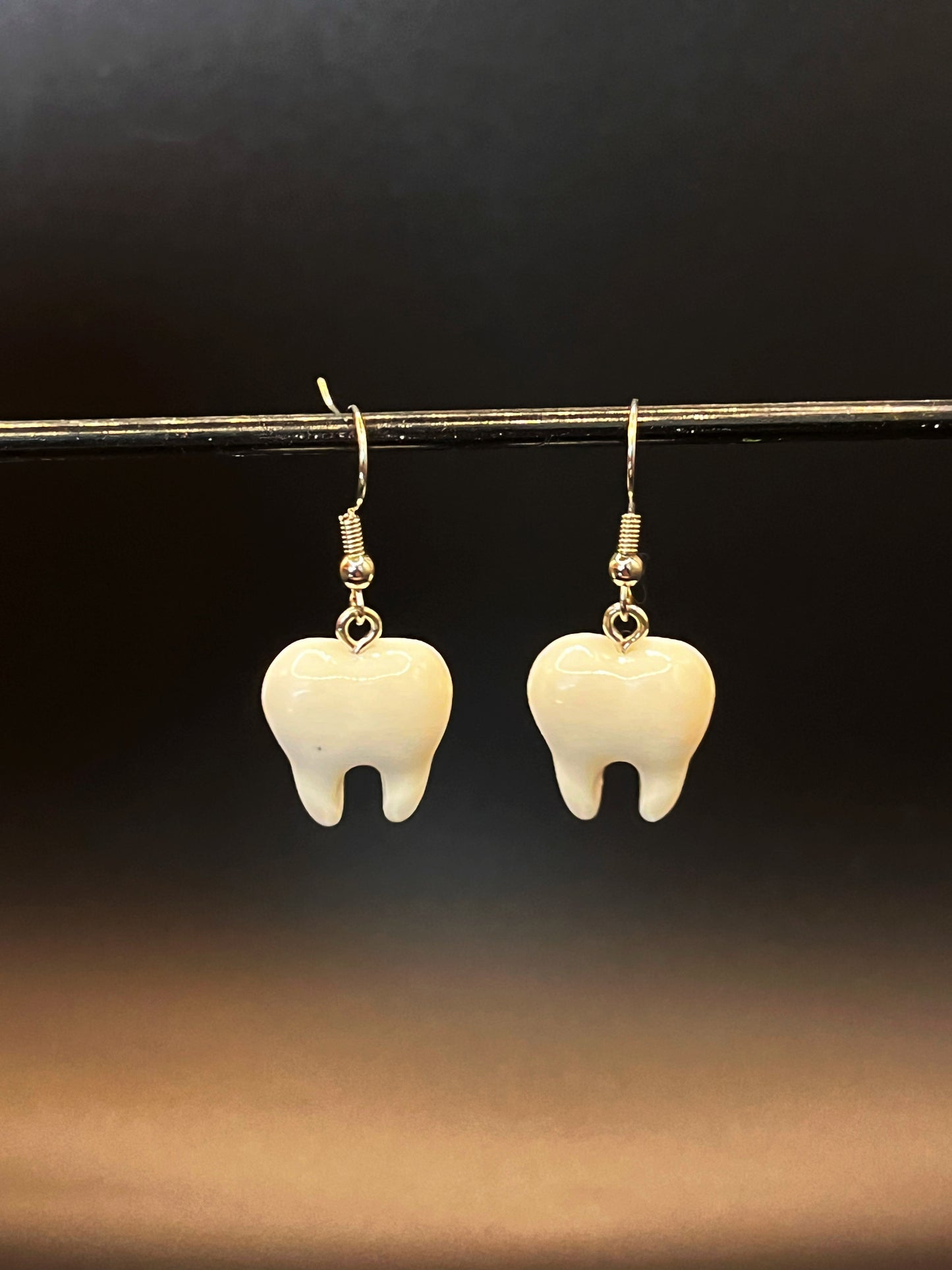 Tooth charm earrings