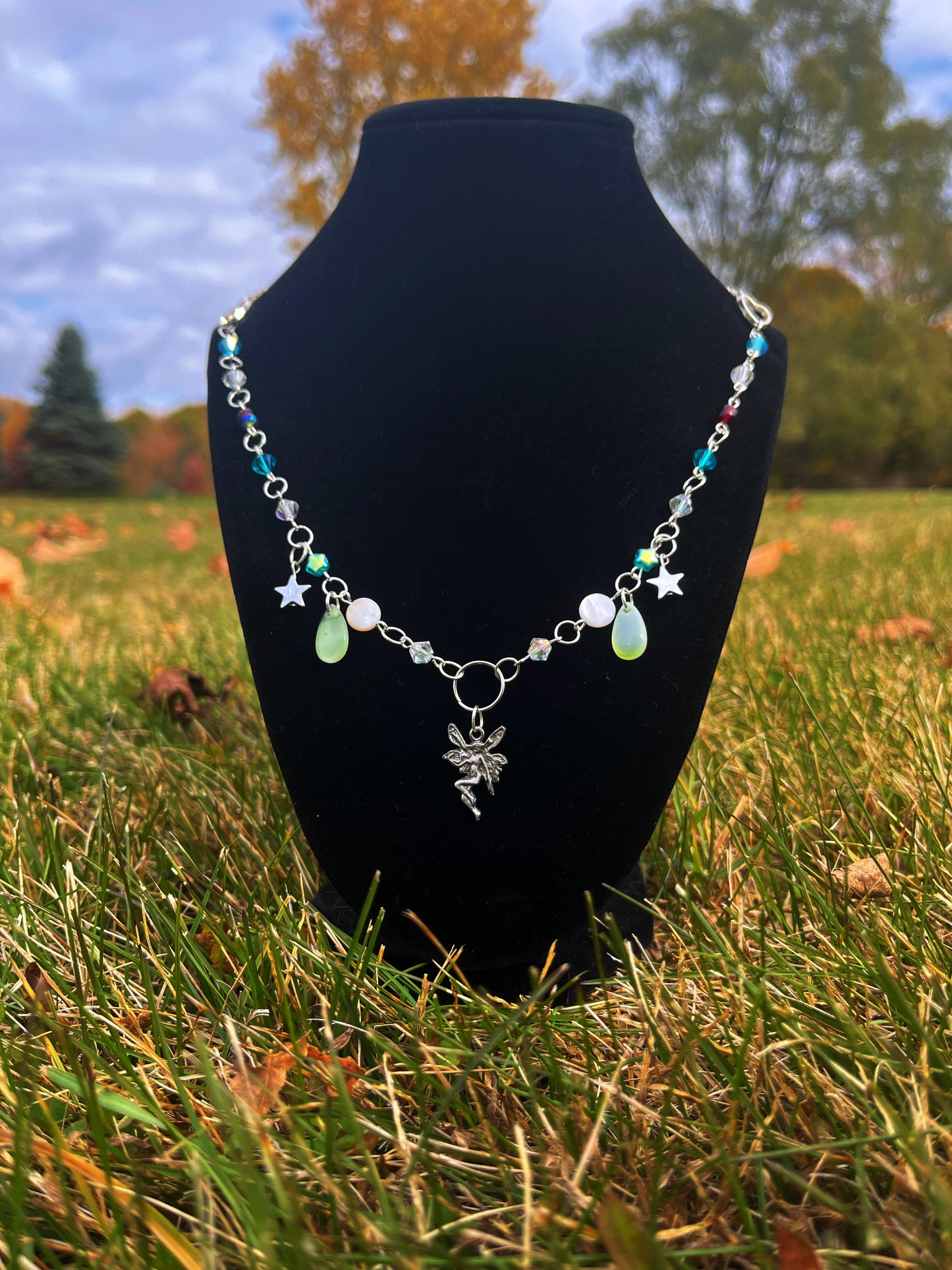 Blue fairy necklace