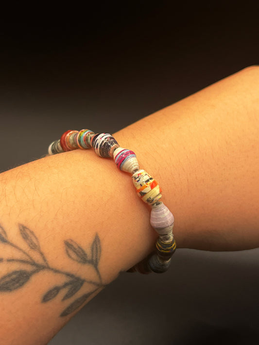 Paper bead elastic bracelet