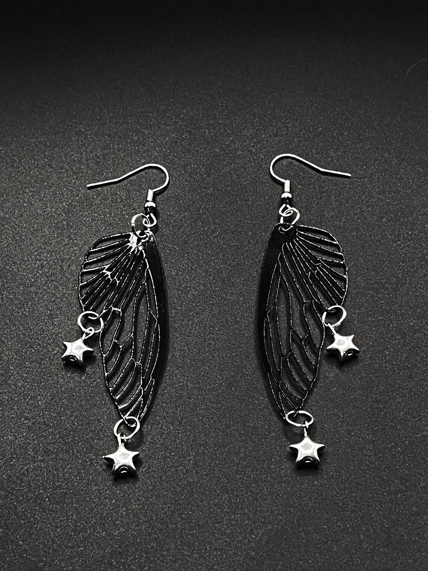 Butterfly wing star earrings