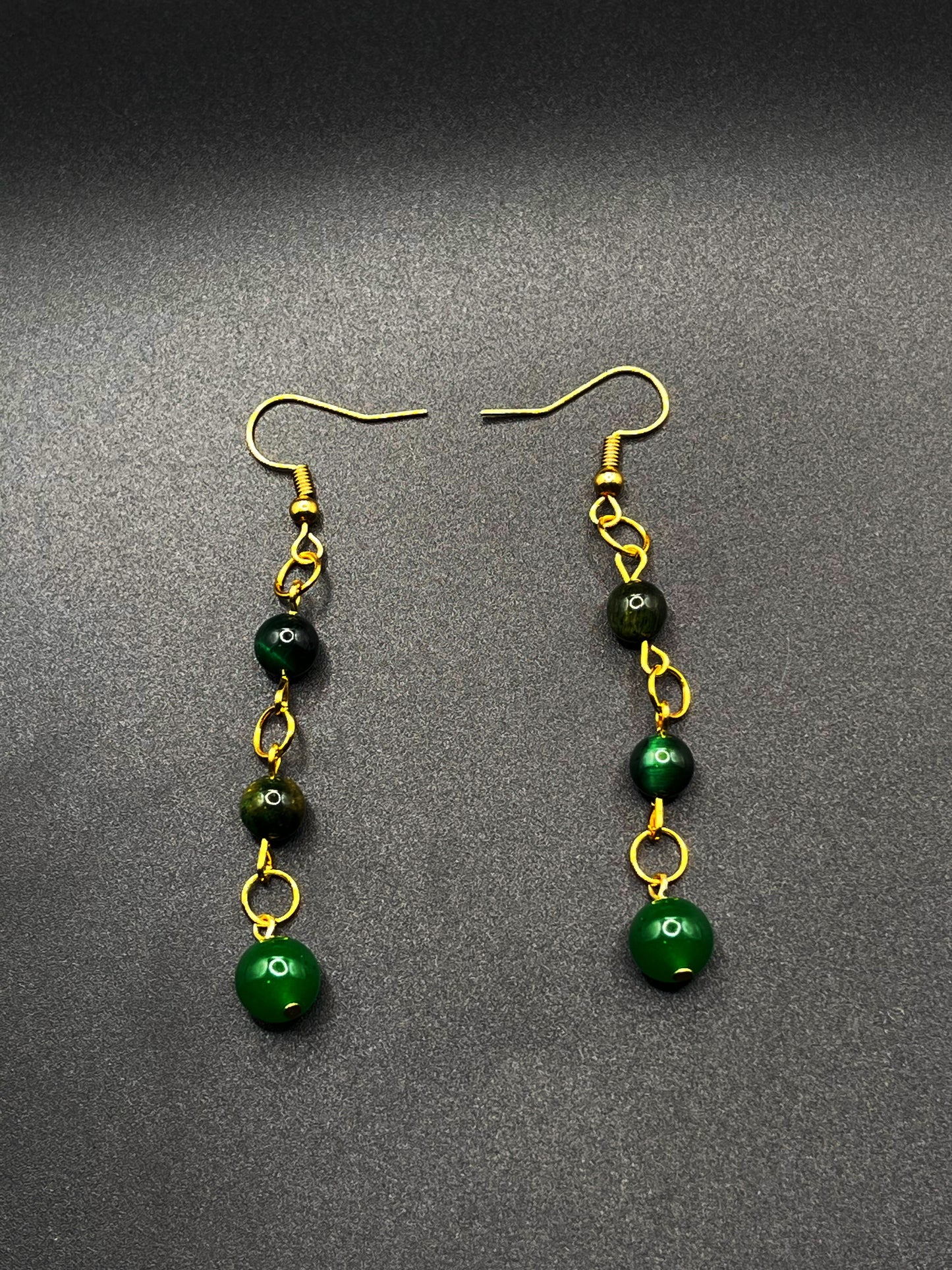 Dyed tigers eye/jade earrings