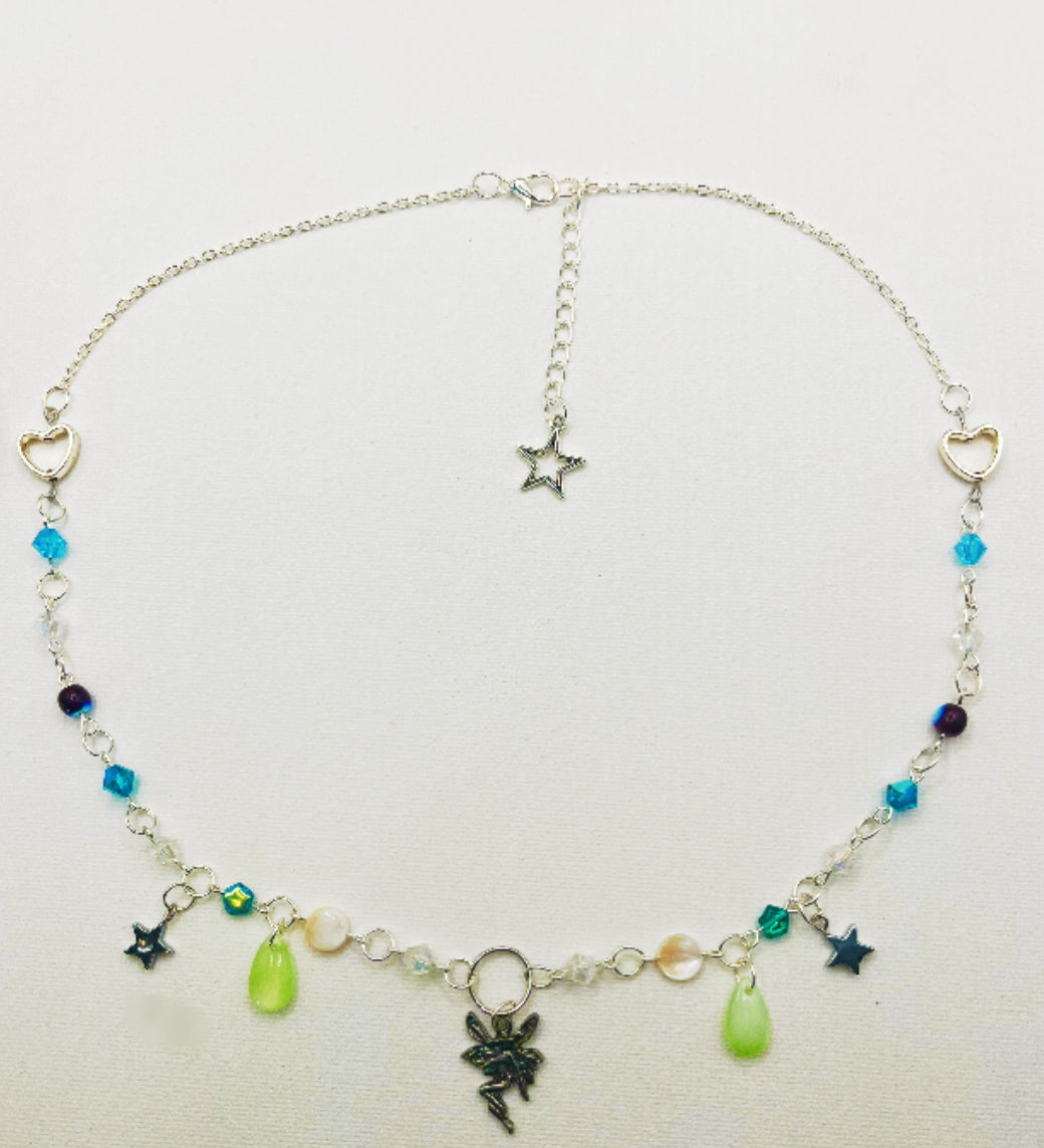 Blue fairy necklace