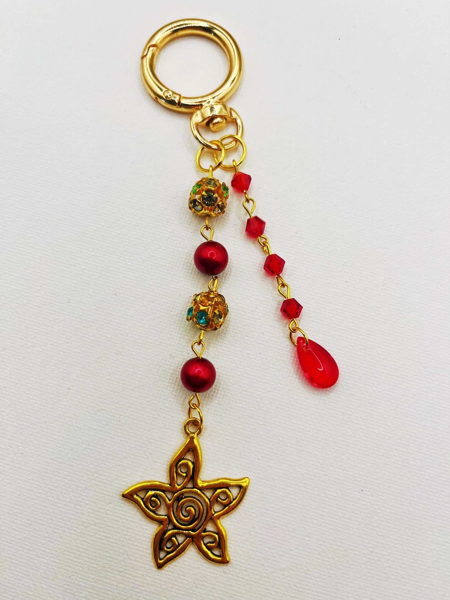 Red drop sun keychain