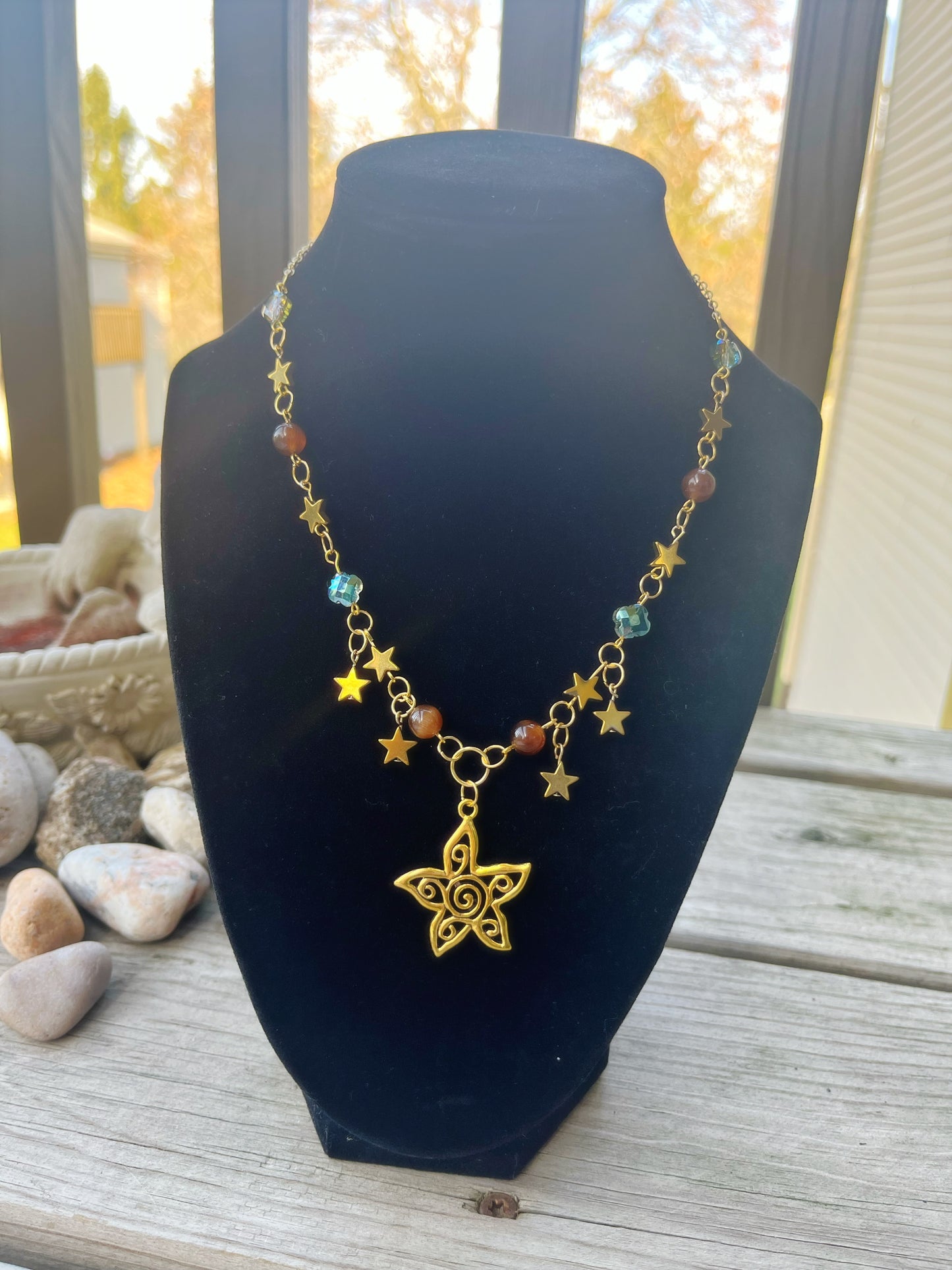 falling stars charm necklace