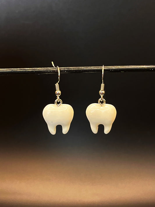 Tooth charm earrings