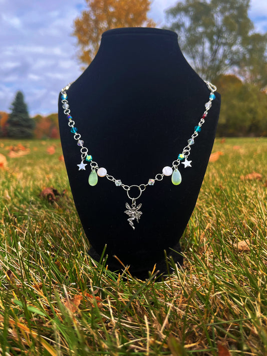 Blue fairy necklace