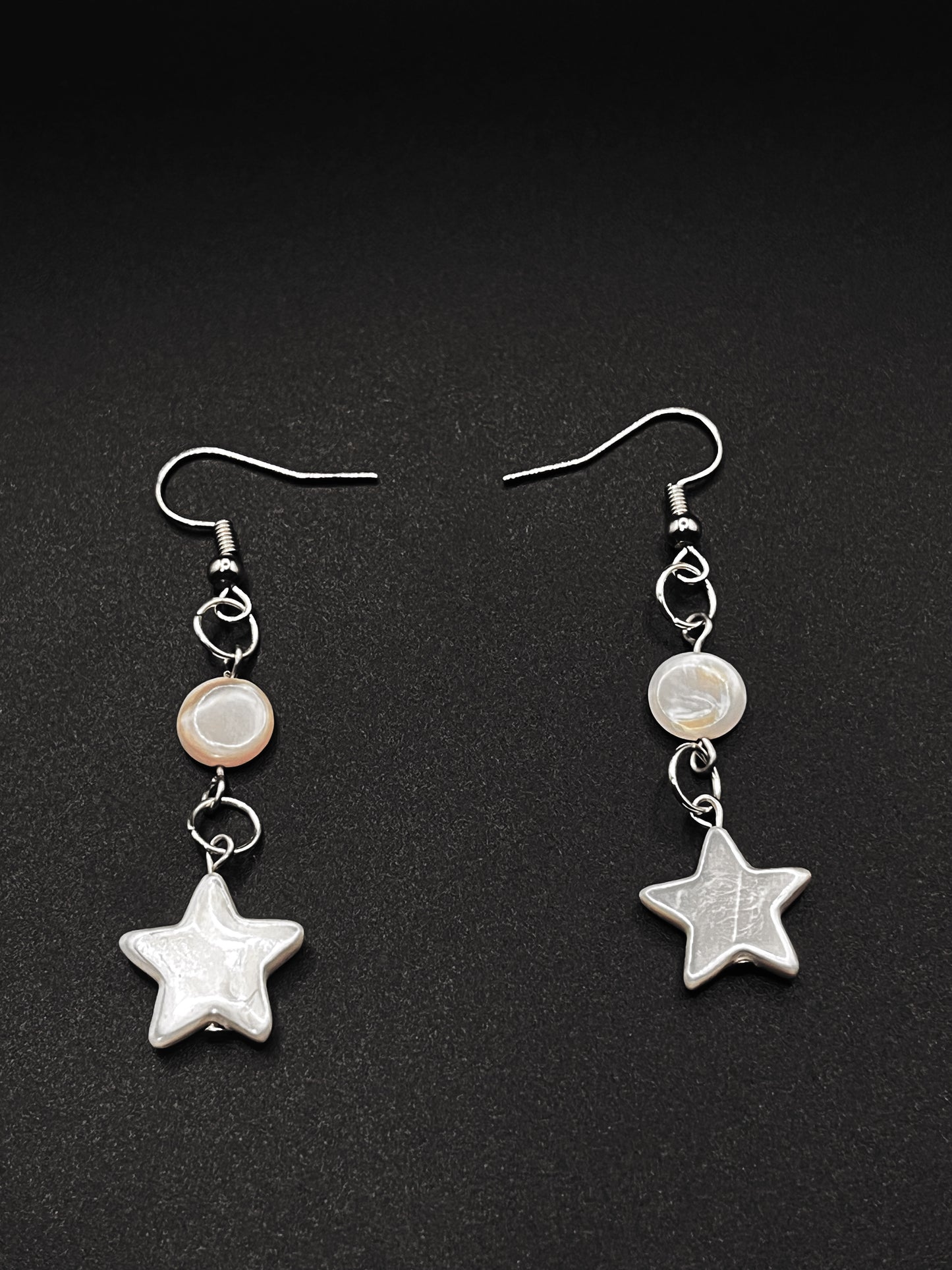 Shell star drop earrings