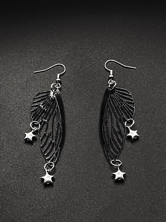 Butterfly wing star earrings