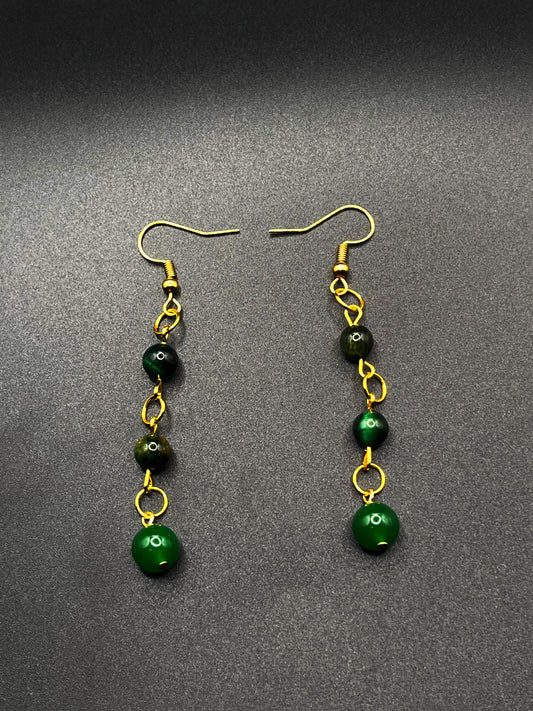 Dyed tigers eye/jade earrings