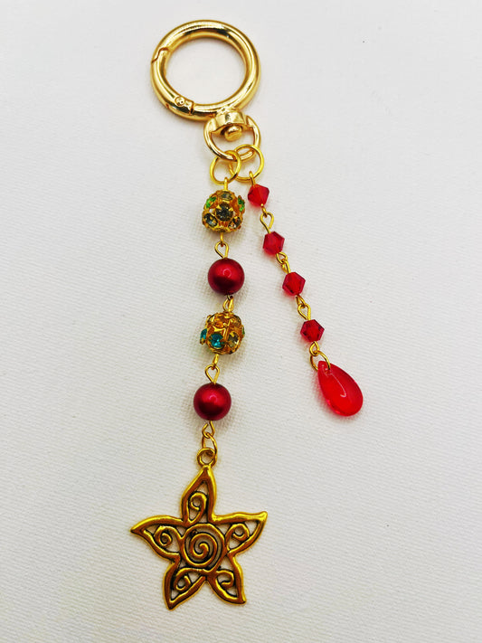 Red drop sun keychain
