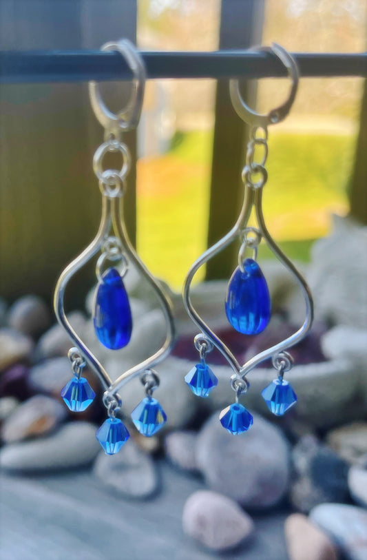 Royal blue drop earrings