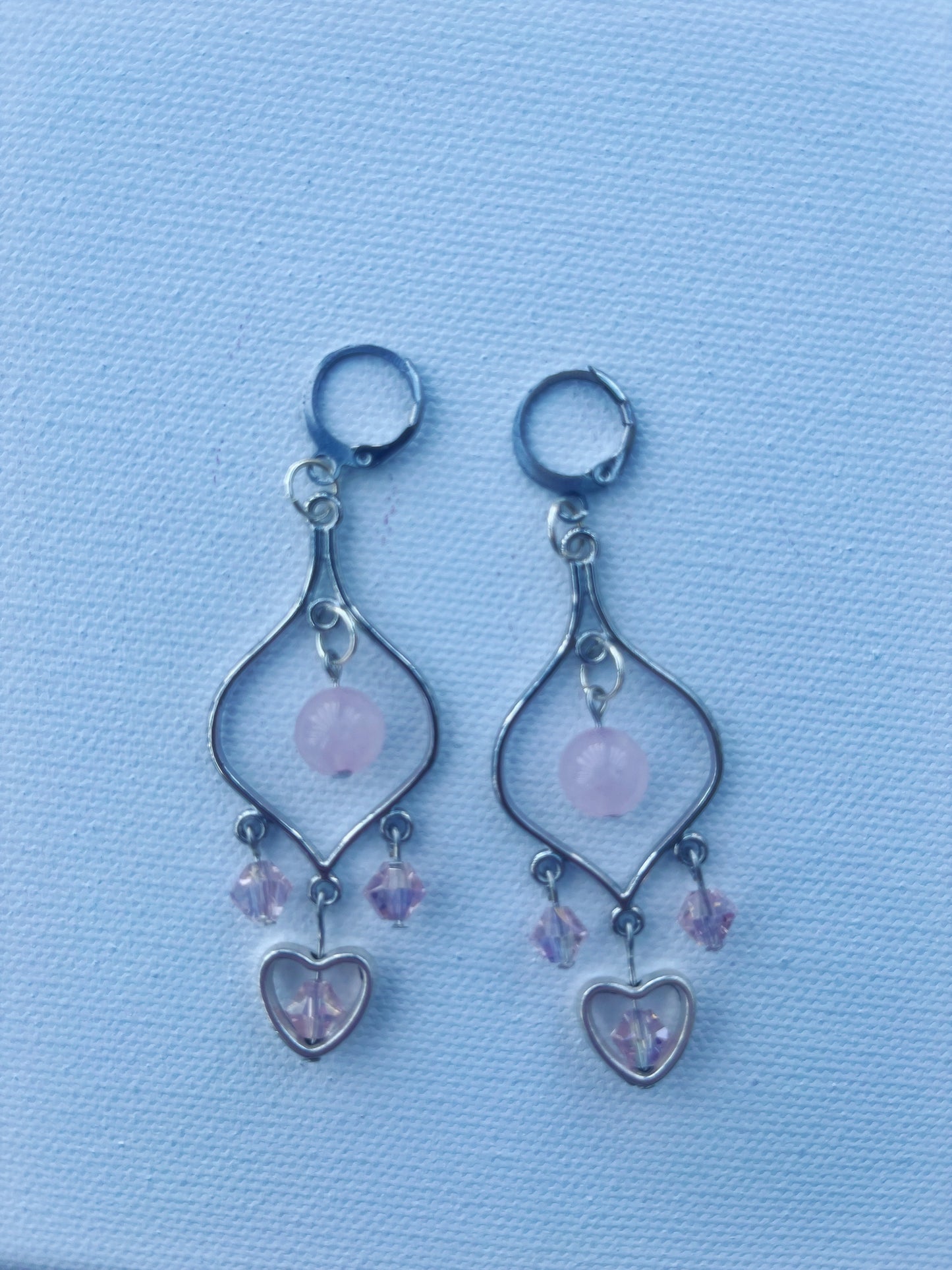 rose quartz drop earrings