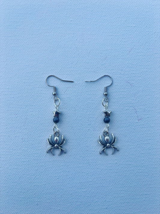 spider star earrings