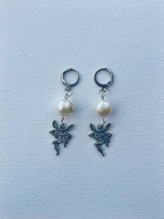 freshwater pearl fairy earrings
