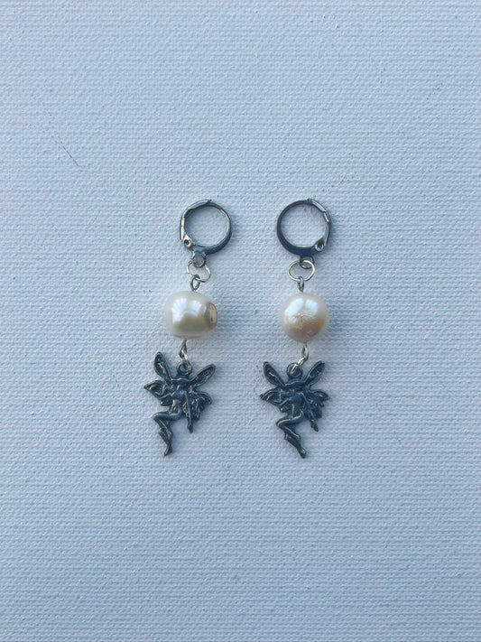 freshwater pearl fairy earrings