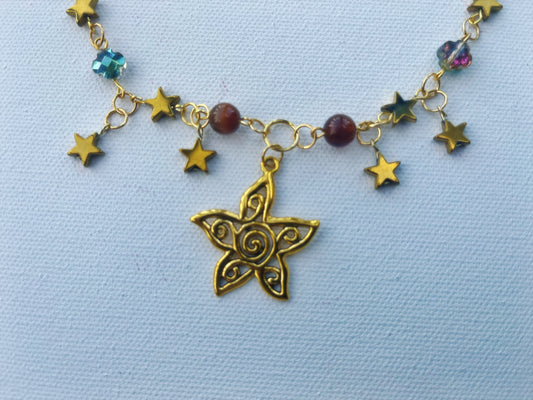 falling stars charm necklace